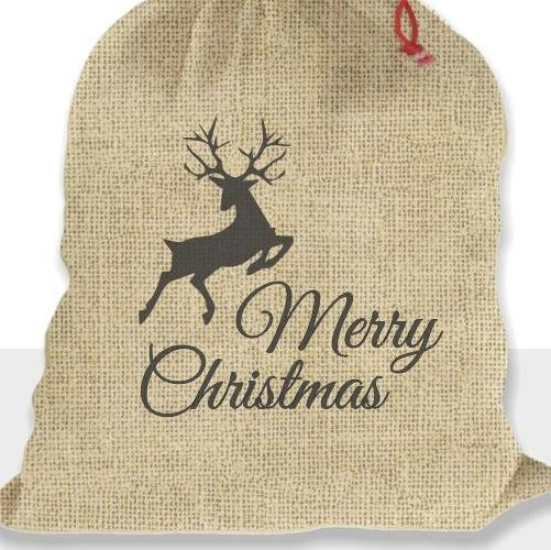 DEER - jute - Cotton woven fabric panel / Choice of sizes