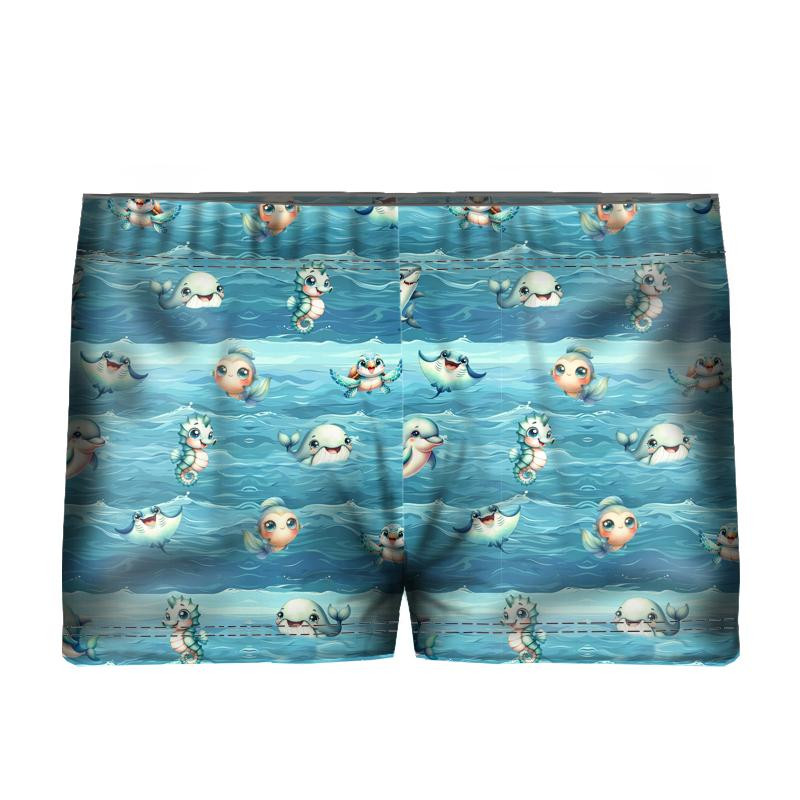 Boy's swim trunks - SEA ANIMALS PAT. 1 - sewing set