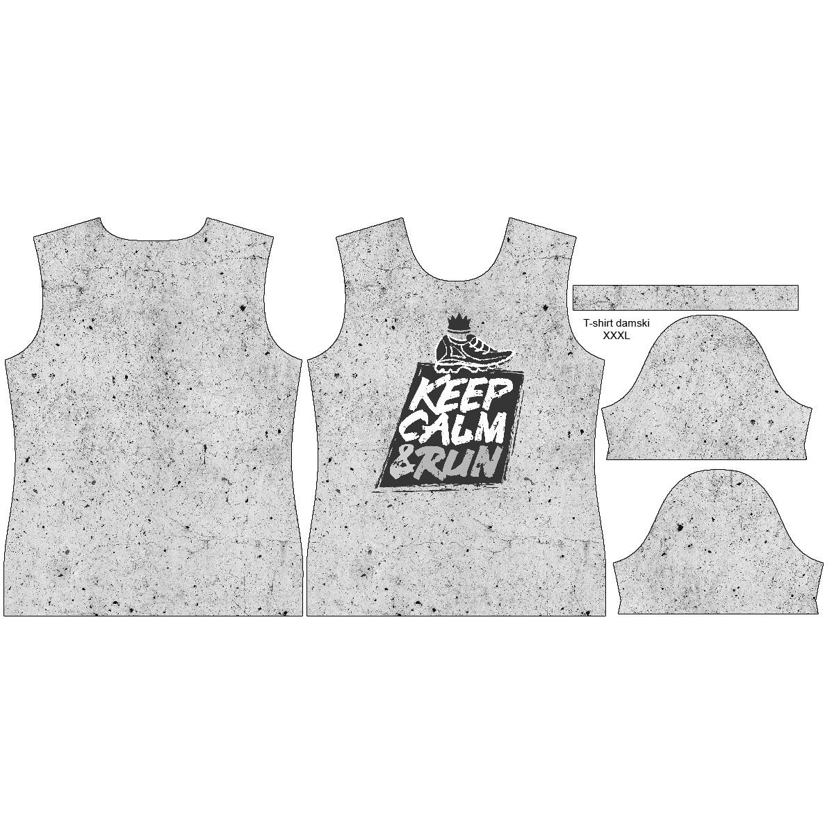 WOMEN’S T-SHIRT - KEEP CALM & RUN / concrete - single jersey