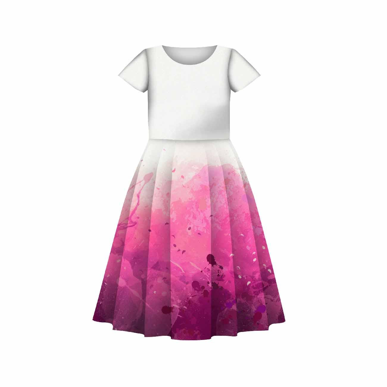 KID'S DRESS "MIA" - SPECKS (fuchsia) - sewing set