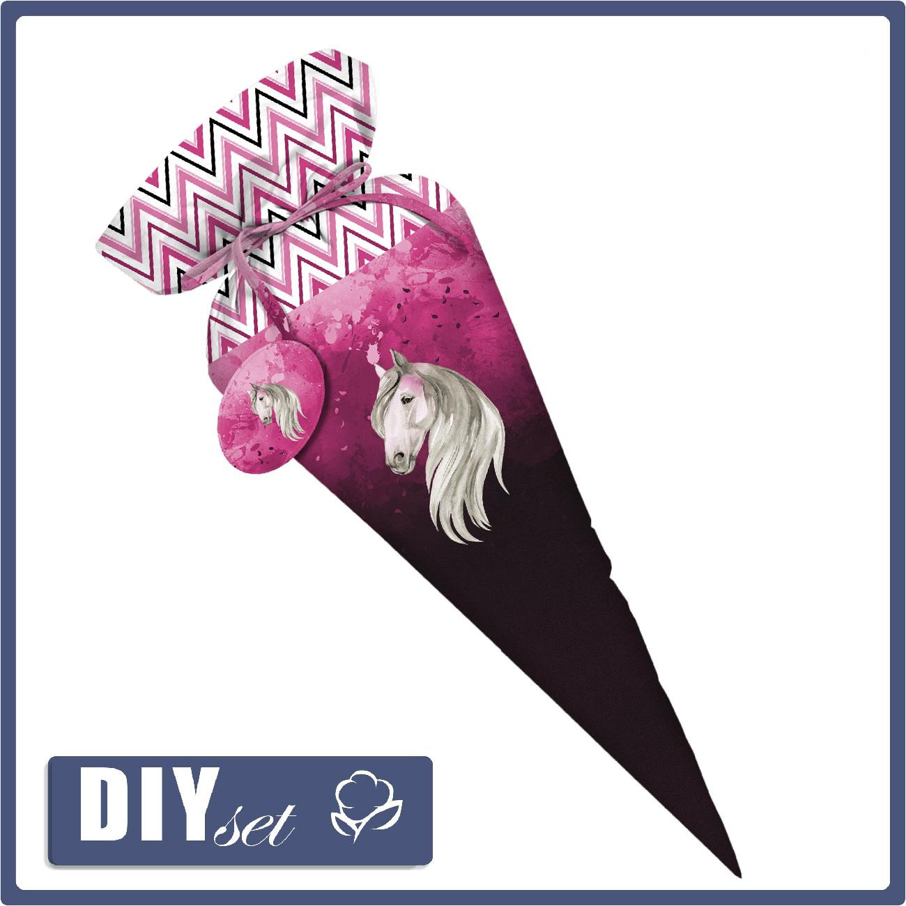 First Grade Candy Cone - SPECKS (fuchsia) / black - sewing set