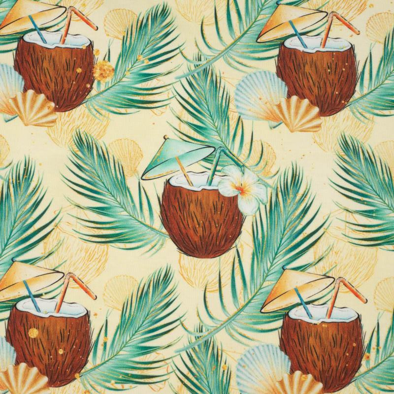 COCONUTS AND PALM TREES - looped knit fabric
