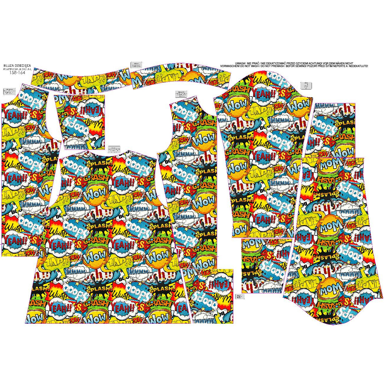 "MAX" CHILDREN'S TRAINING JACKET - COMIC BOOK - knit with short nap