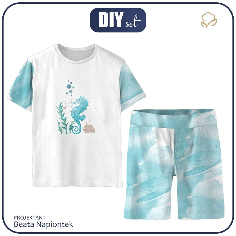 CHILDREN'S PAJAMAS "ADA" - SEA HORSES - sewing set