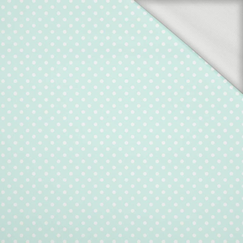 DOTS WHITE / light mint - looped knit 