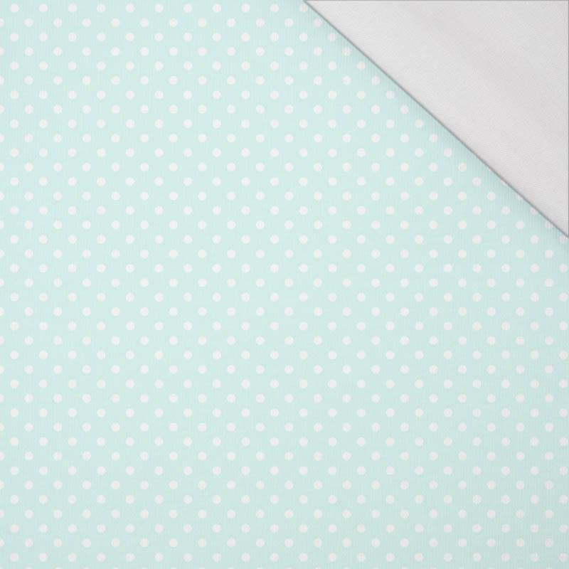 DOTS WHITE / light mint - single jersey with elastane 