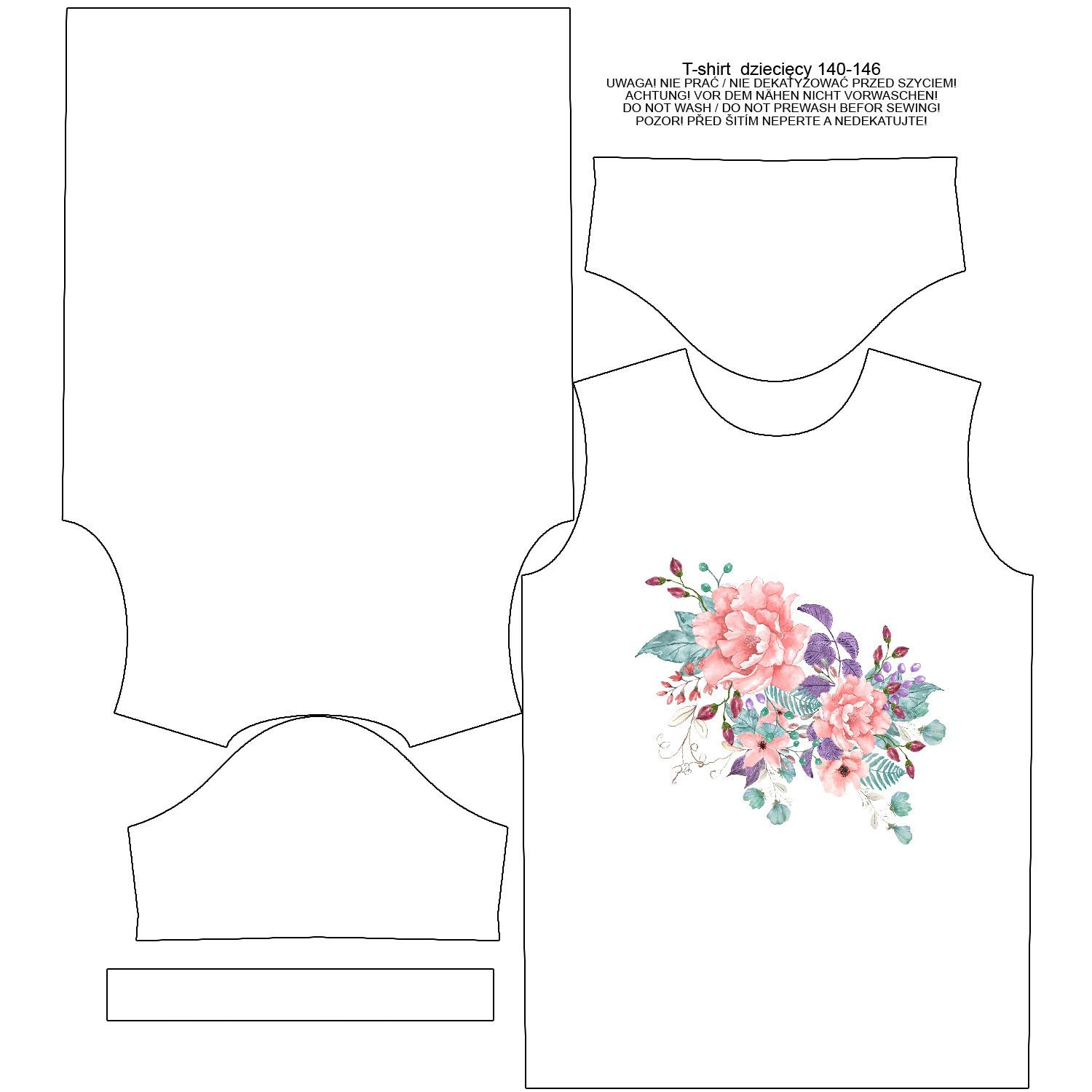 KID’S T-SHIRT - WILD ROSE FLOWERS PAT. 1 (BLOOMING MEADOW) - single jersey