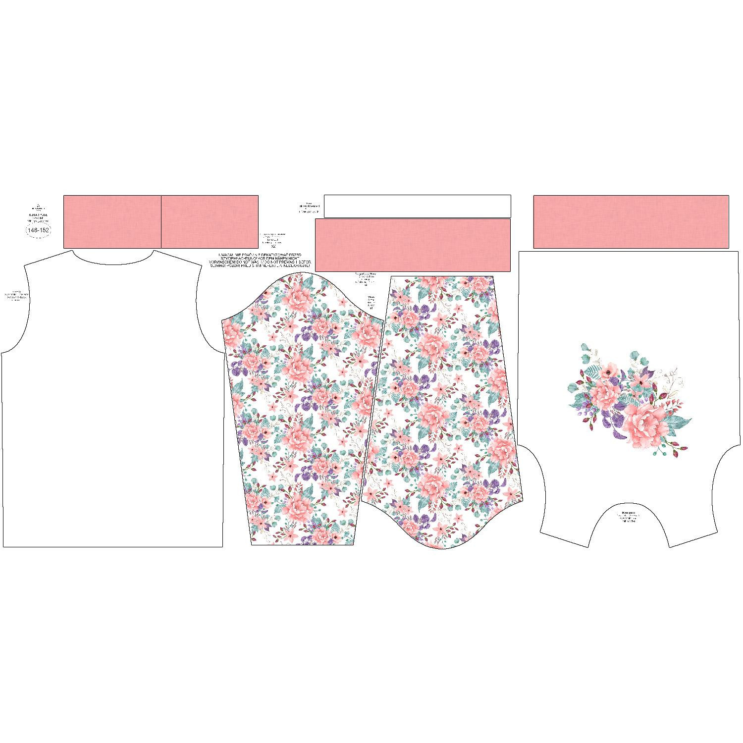 CHILDREN'S (NOE) SWEATSHIRT - WILD ROSE FLOWERS PAT. 1 (BLOOMING MEADOW) - sewing set