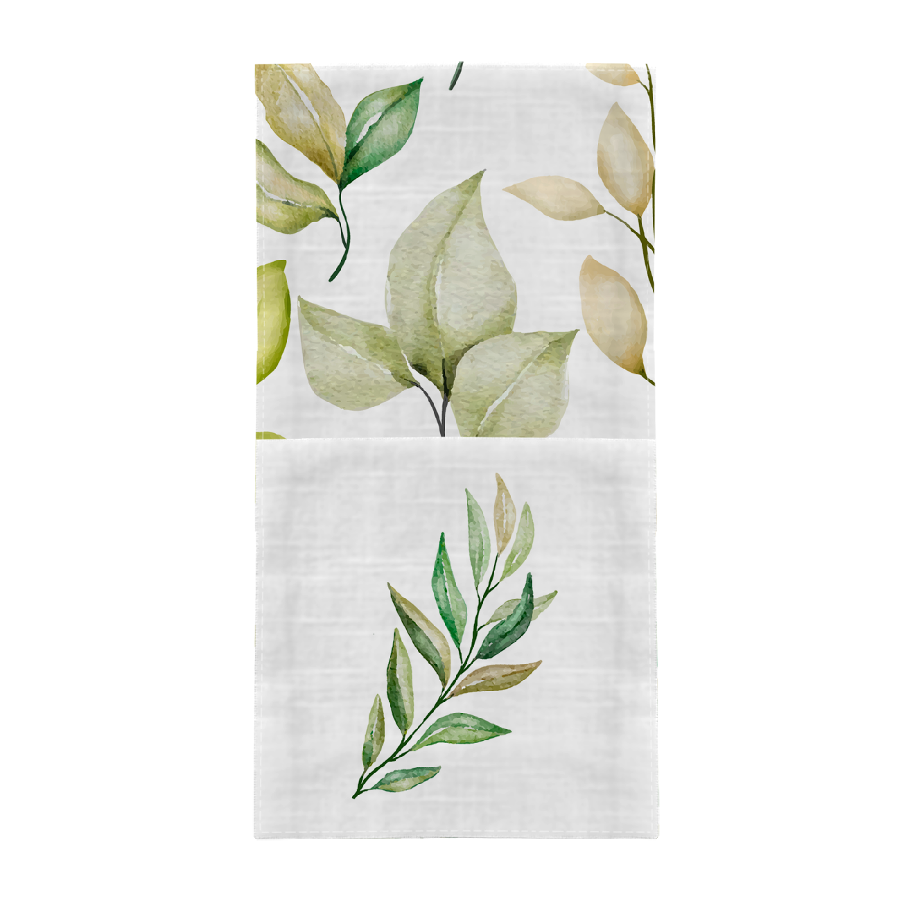 NAPKINS AND RUNNER - GREEN LEAVES - sewing set