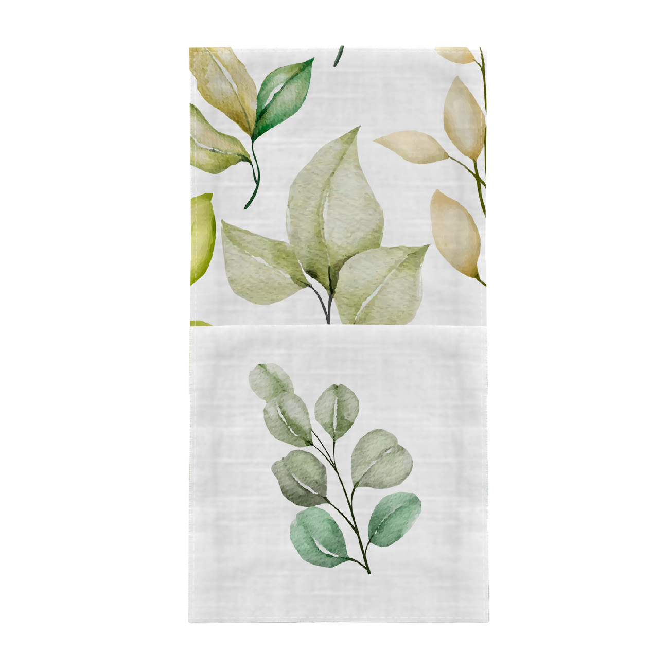 NAPKINS AND RUNNER - GREEN LEAVES - sewing set