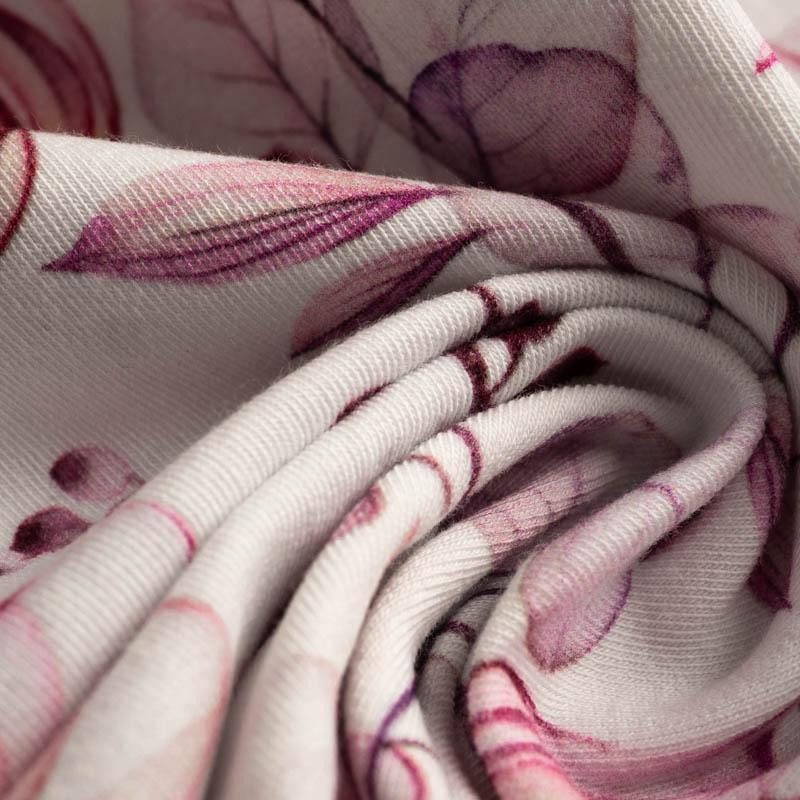 FLOWERS pat. 4 (pink) - looped knit fabric