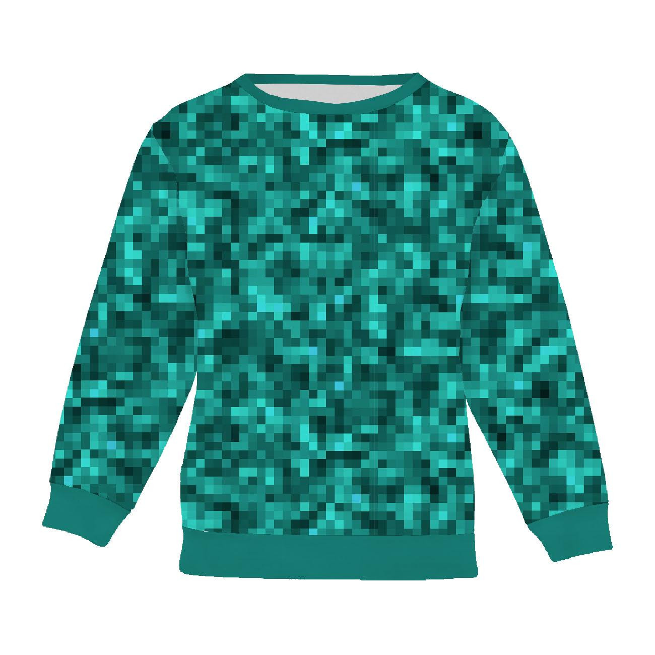 CHILDREN'S (NOE) SWEATSHIRT - PIXELS pat. 2 / sea blue - sewing set