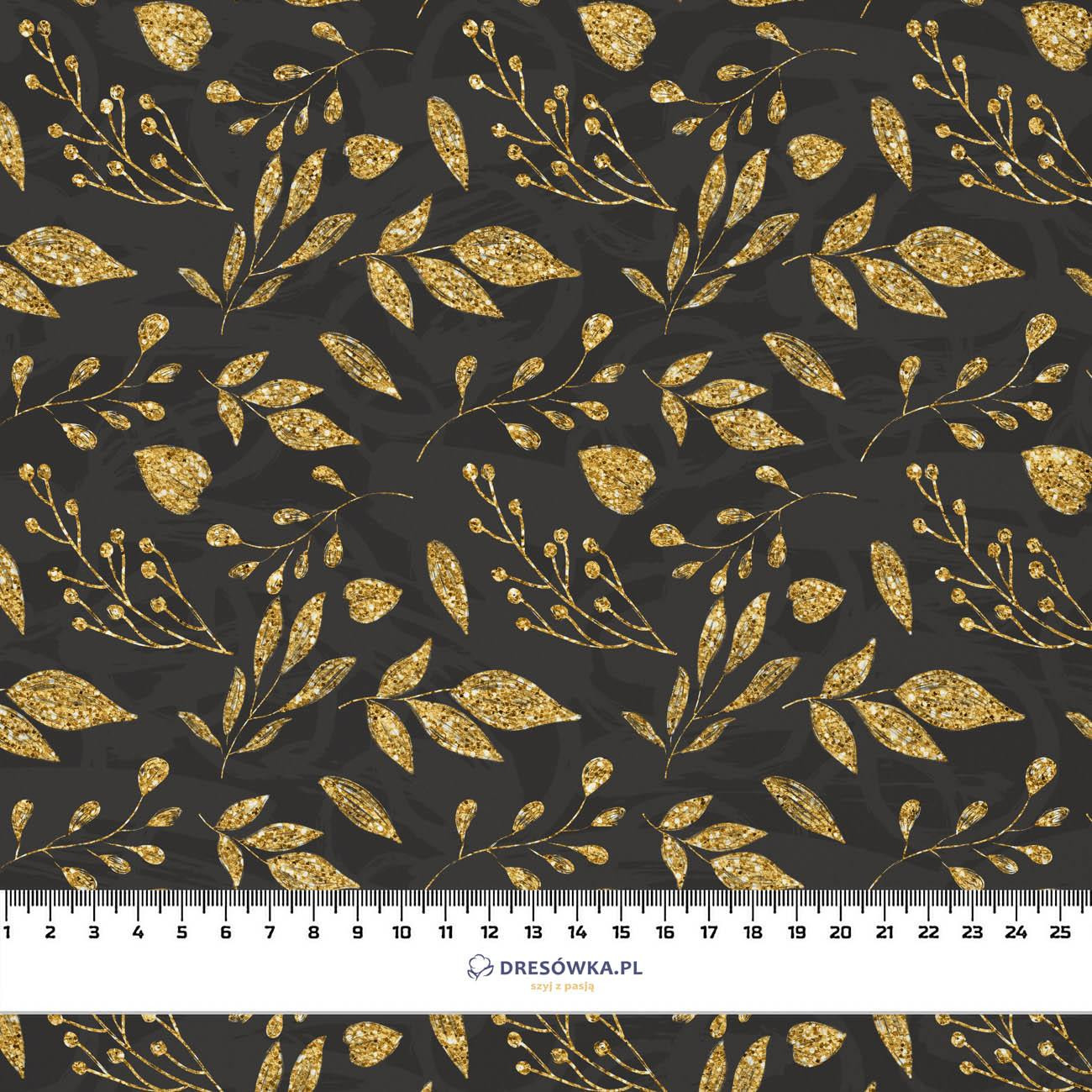 LEAVES pat. 11 (gold) / black  - Crepe