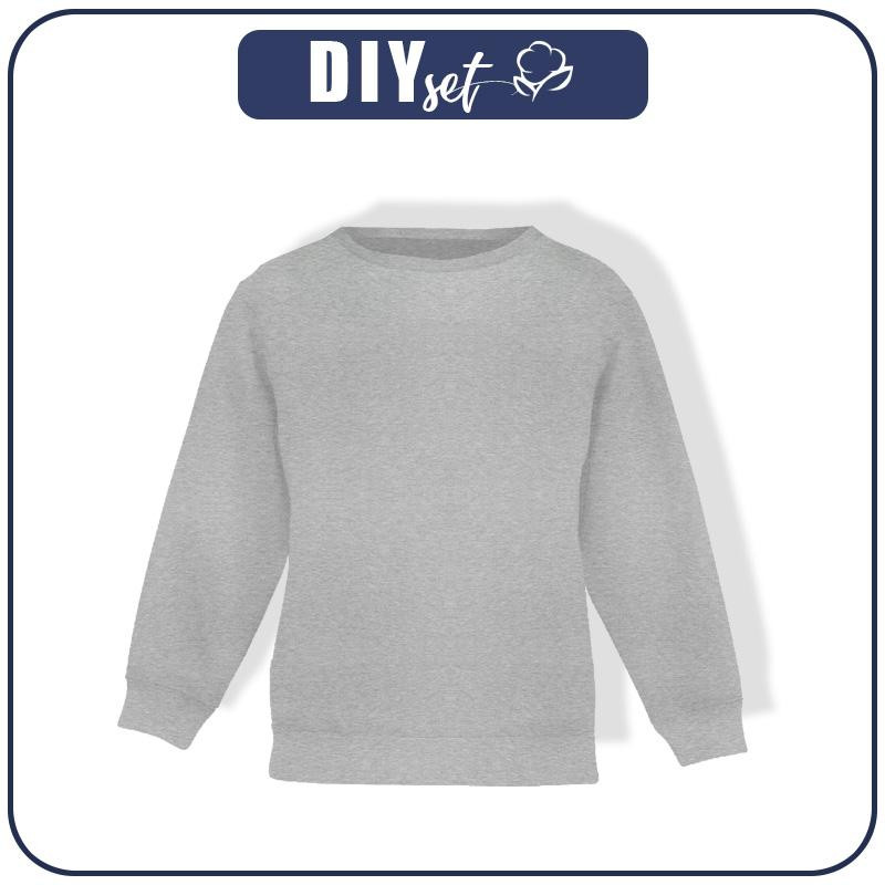 CHILDREN'S (NOE) SWEATSHIRT - M-01 WHITE MELANGE - looped knit fabric 