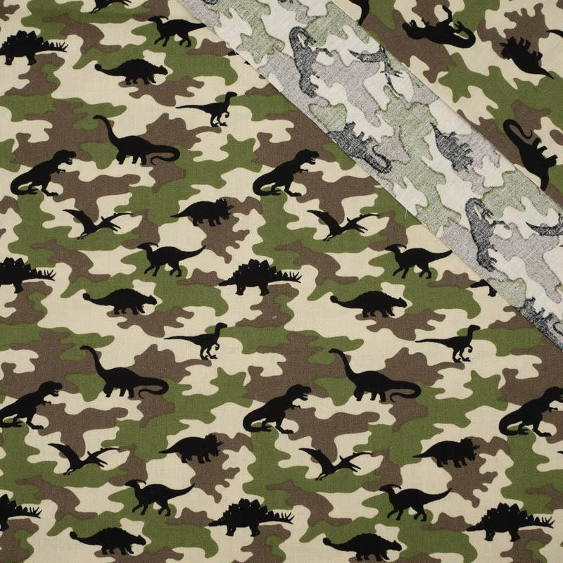 MINI DINO / CAMOUFLAGE OLIVE - POPLIN 100% cotton 