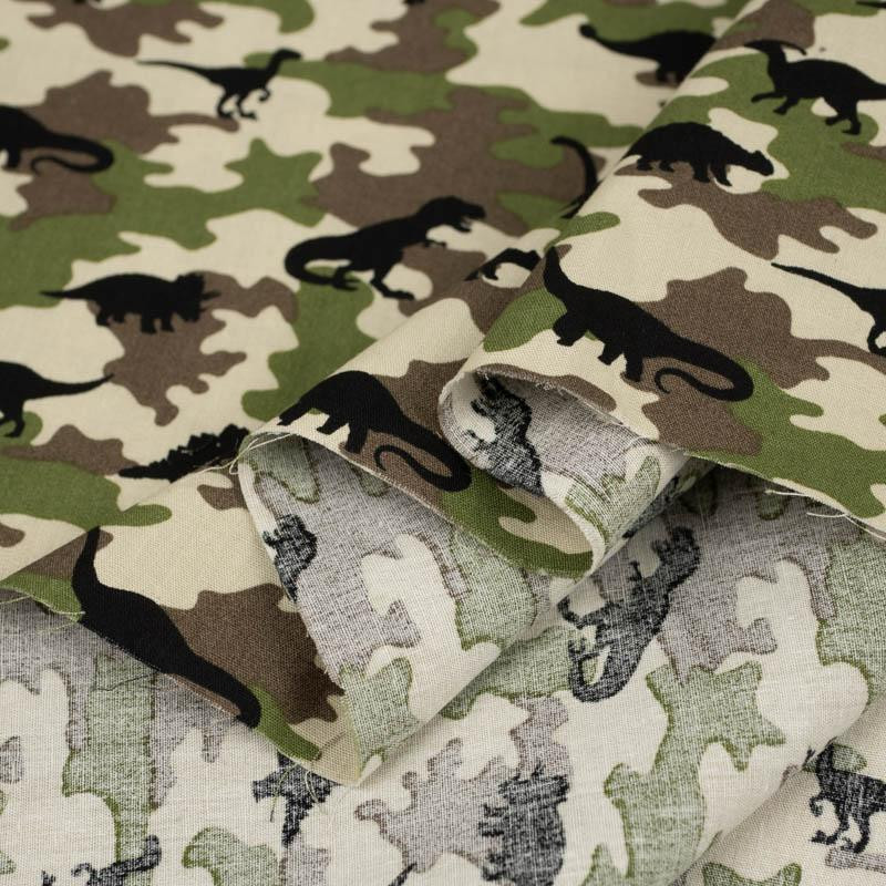 MINI DINO / CAMOUFLAGE OLIVE - POPLIN 100% cotton 