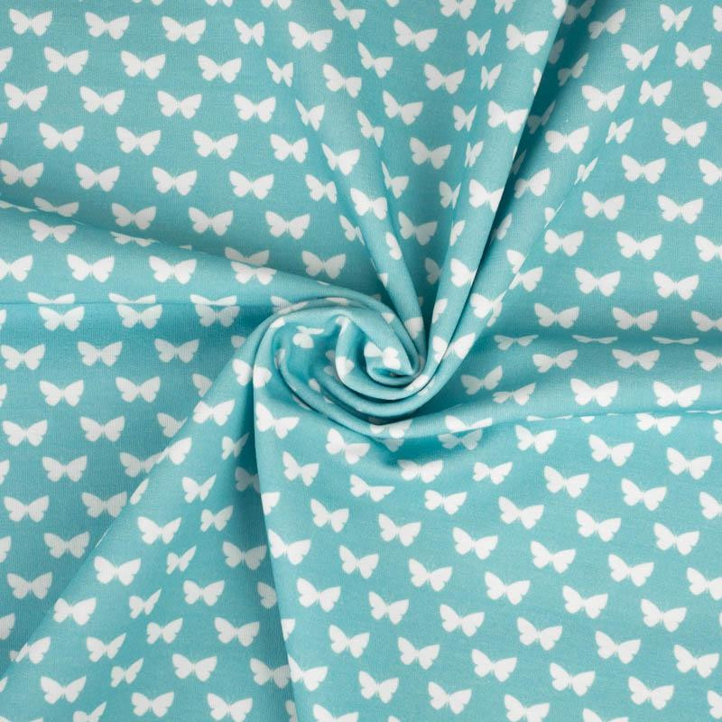 MINI BUTTERFLIES (PURPLE BUTTERFLIES) - looped knit fabric