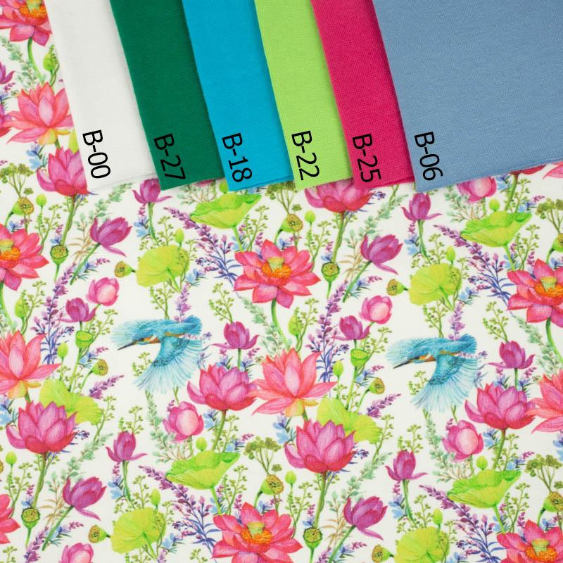 MINI KINGFISHERS AND POPPIES (KINGFISHERS IN THE MEADOW) / white