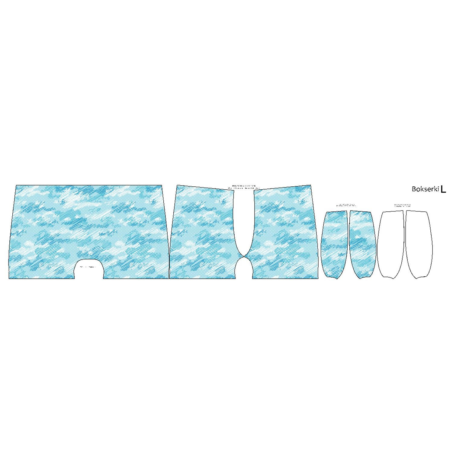 MEN'S BOXER SHORTS - CAMOUFLAGE - scribble / light blue