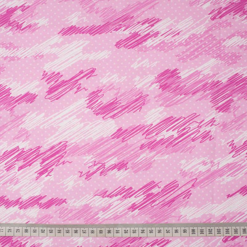 CAMOUFLAGE - scribble / fuchsia - looped knit fabric