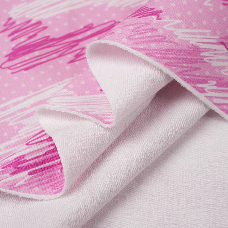 CAMOUFLAGE - scribble / fuchsia - looped knit fabric