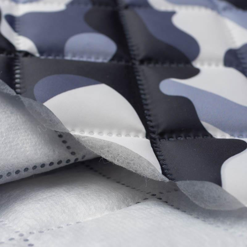 CAMOUFLAGE GREY - Quilted nylon fabric 