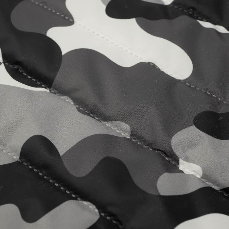 CAMOUFLAGE GREY - nylon fabric quilted in stripes