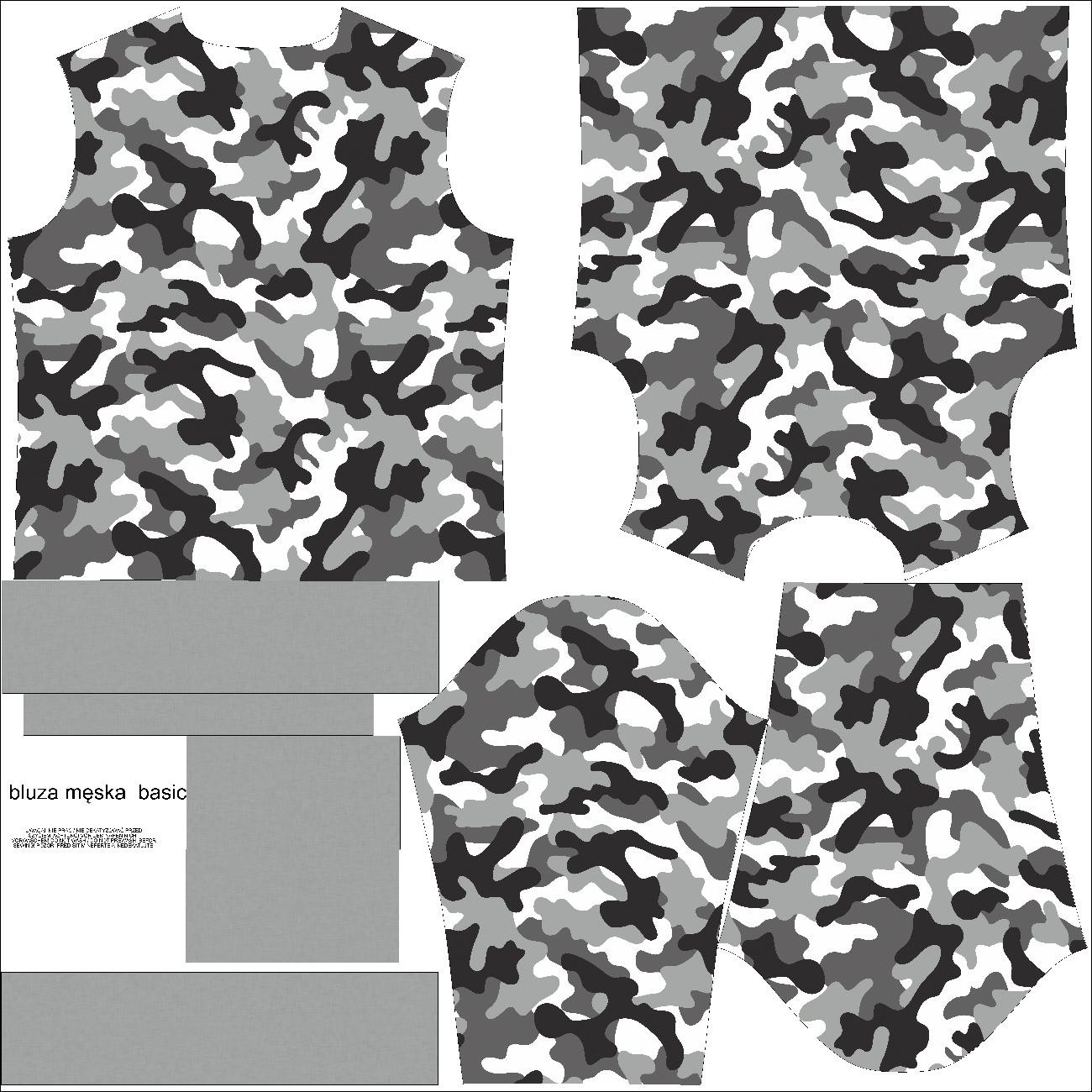 MEN’S SWEATSHIRT (OREGON) BASIC - CAMOUFLAGE GREY - sewing set