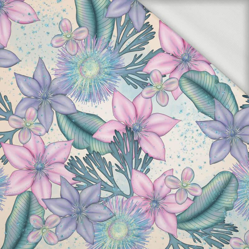 WATER WORLD pat. 1 / ecru - looped knit fabric