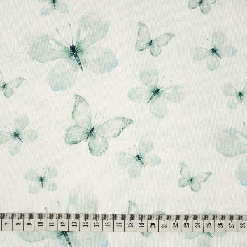 BUTTERFLIES PAT. 2 (WATER-COLOR BUTTERFLIES) - looped knit fabric
