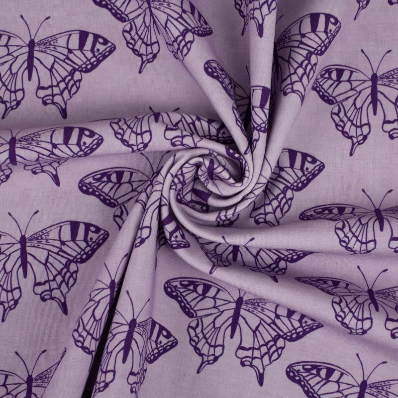 BUTTERFLIES / purple (PURPLE BUTTERFLIES) - single jersey with elastane 