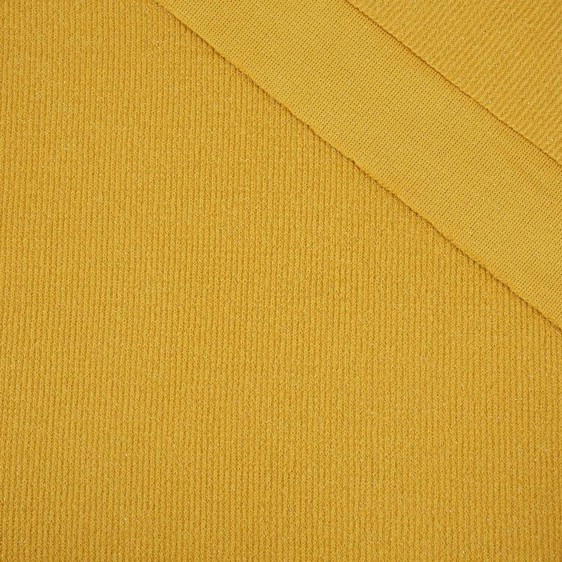 40cm MUSTARD - Ribbed sweater knit fabric with lurex thread