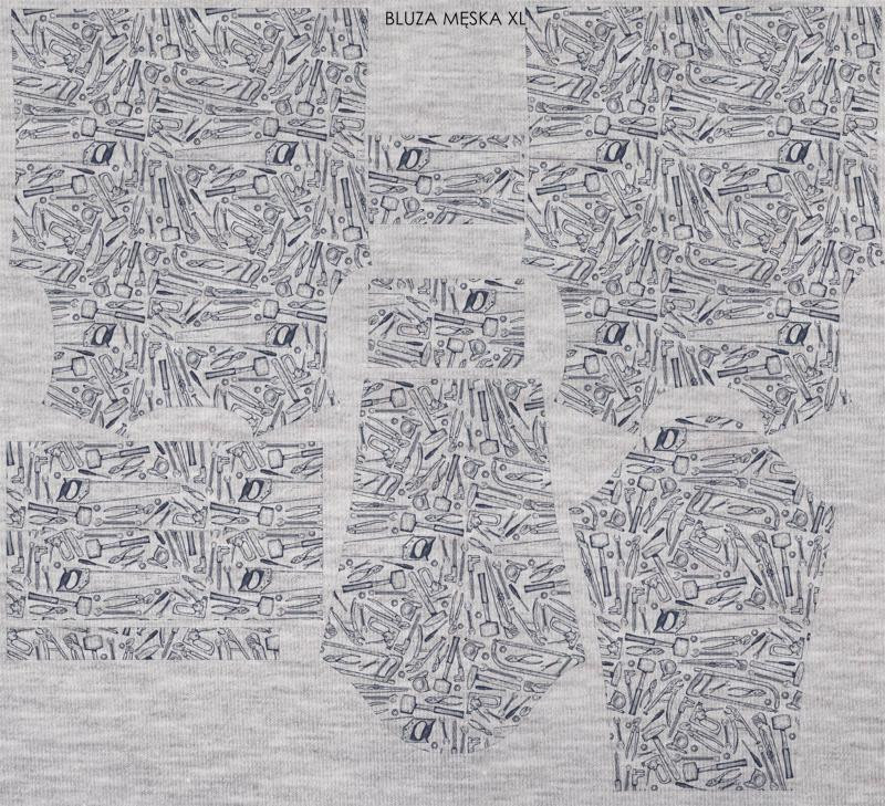 MEN’S SWEATSHIRT (OREGON) - TOOLS ( grey )  / melange light grey - looped knit fabric 