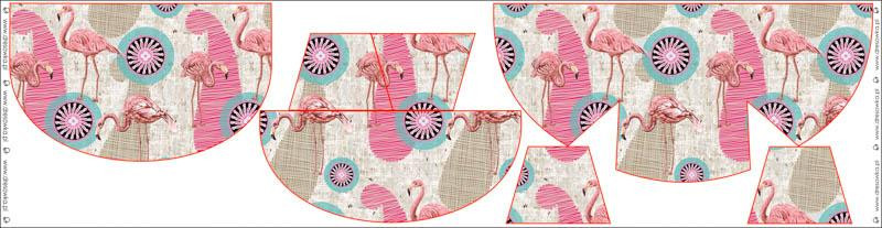 HIP BAG - FLAMINGOS AND ROSETTES / Choice of sizes