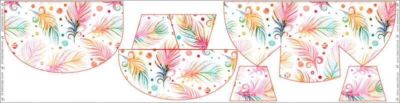 HIP BAG - RAINBOW FEATHERS / Choice of sizes