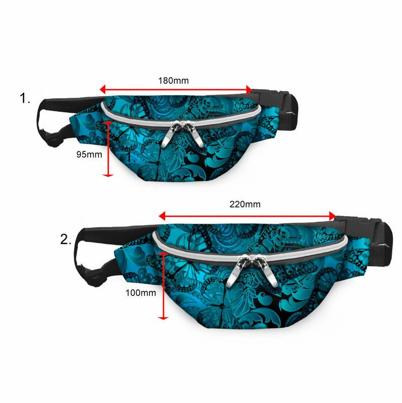 HIP BAG - LACE BUTTERFLIES (blue) / Choice of sizes