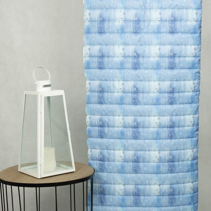 WINTER SKY / light blue (ENCHANTED WINTER) - nylon fabric quilted in stripes