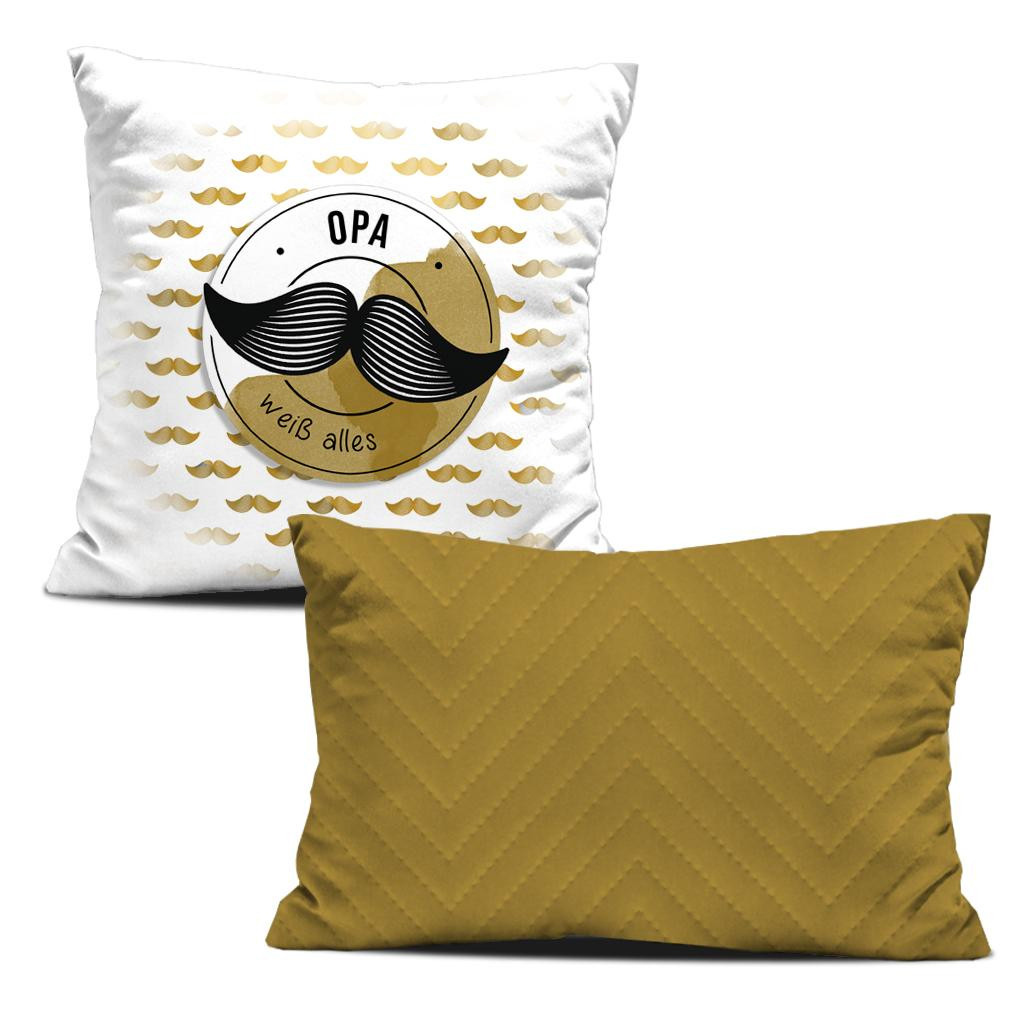 DECORATIVE PILOWS - Opa weiß alles / mustache