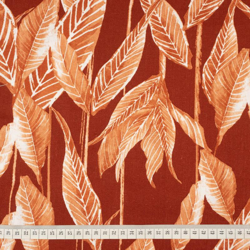 FALLING LEAVES / red - viscose + linen
