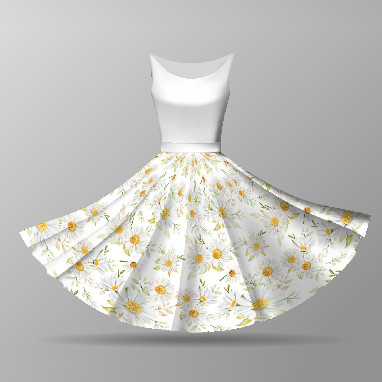 PASTEL DAISIES PAT. 1 - circle skirt panel 