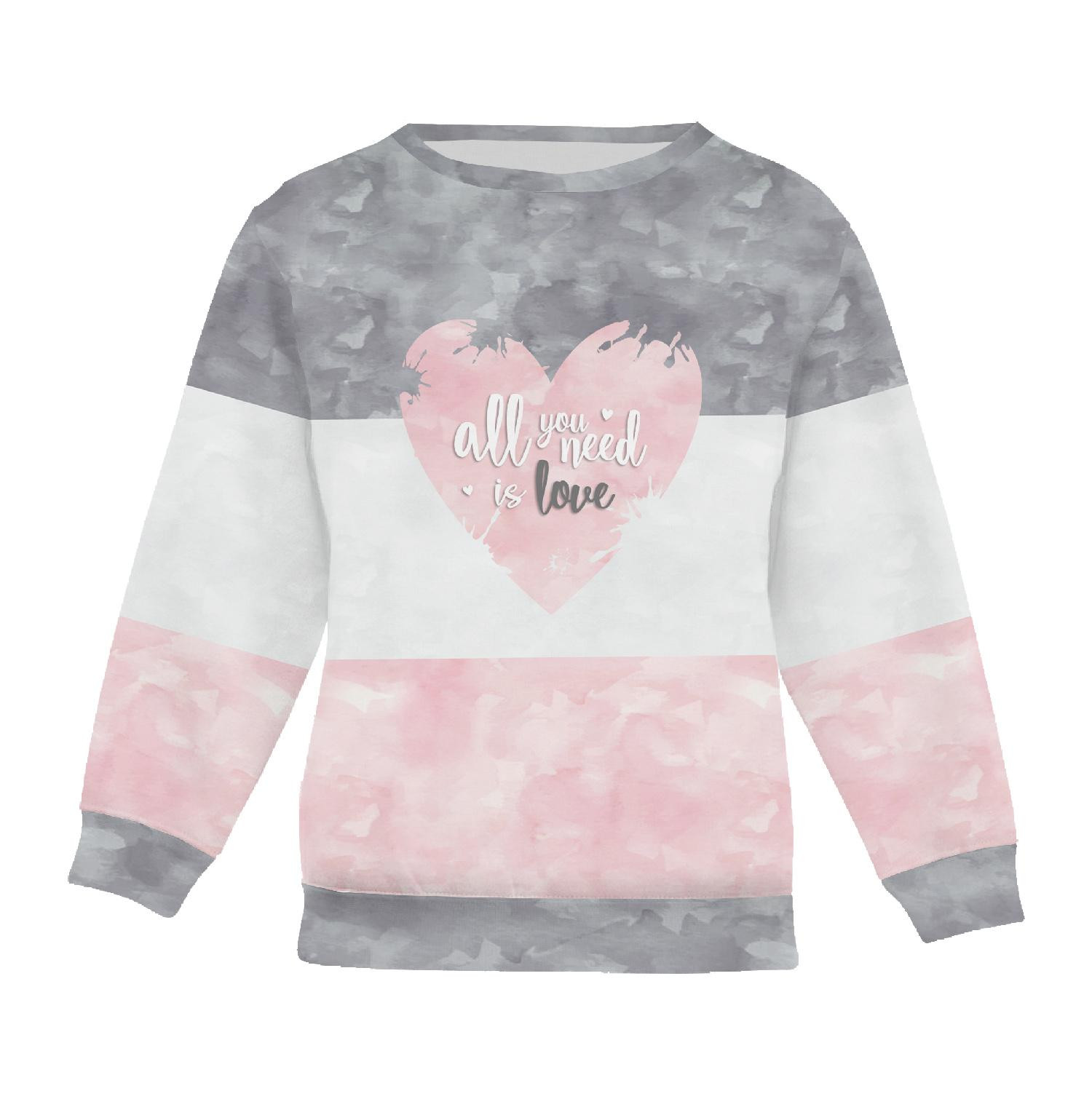Children's tracksuit (MILAN) - ALL YOU NEED IS LOVE / STRIPES - sewing set