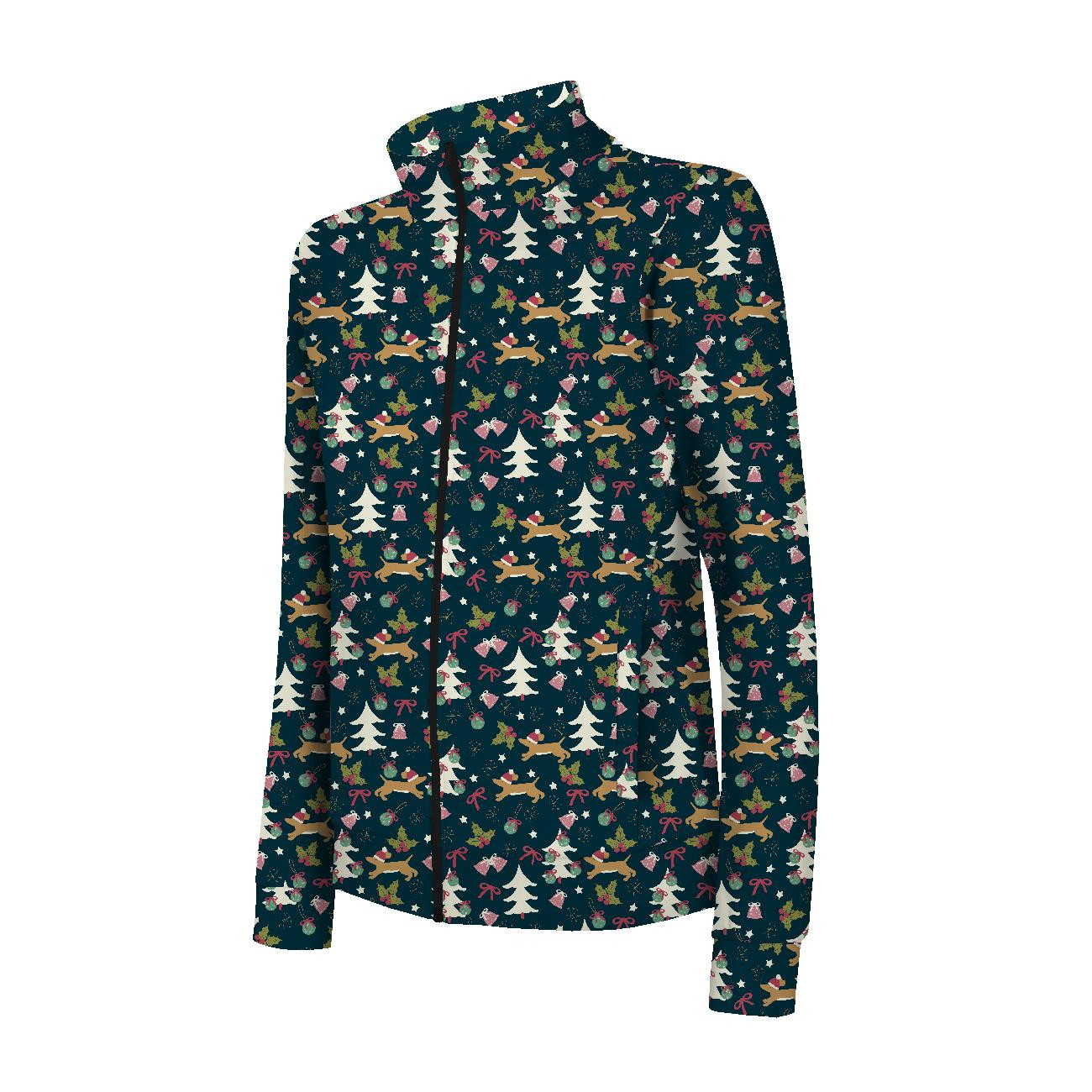 "MAX" CHILDREN'S TRAINING JACKET - DOGS WITH CHRISTMAS TREES - Functional fabric