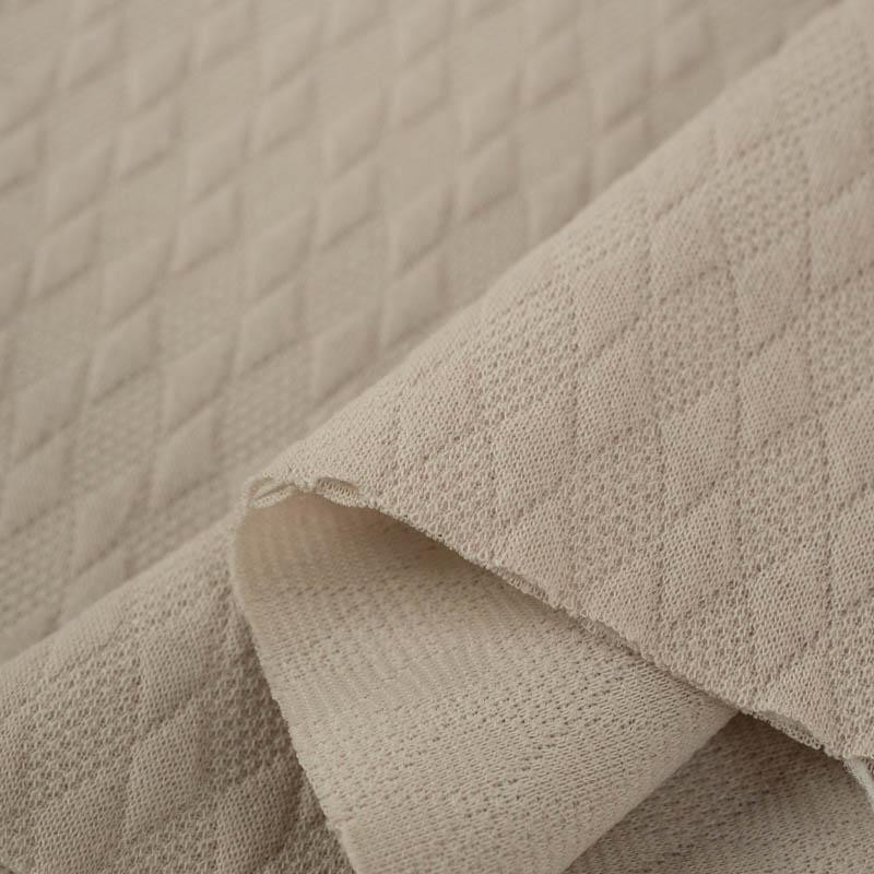 DIAMONDS pat. 2 / beige - quilted jacquard fabric with filling