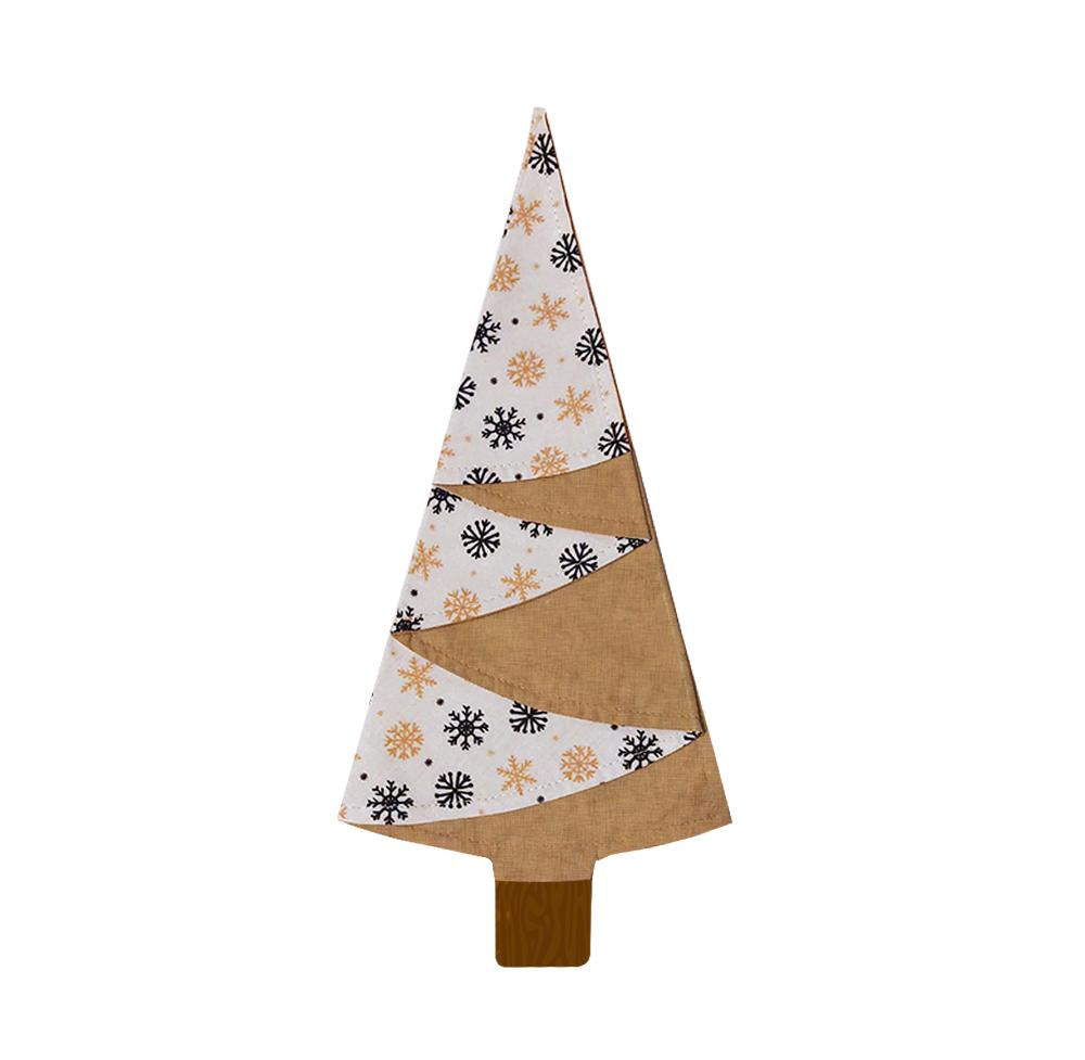 CHRISTAS NAPKINS “CHRISTMAS TREES” - SNOWFLAKES PAT.  4 / beige - Cotton woven fabric