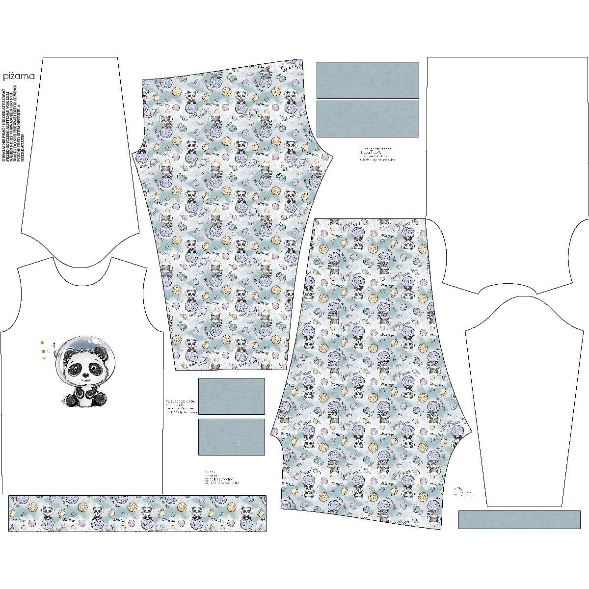 CHILDREN'S PAJAMAS " MIKI" - PANDA (CUTIES IN THE SPACE) - sewing set