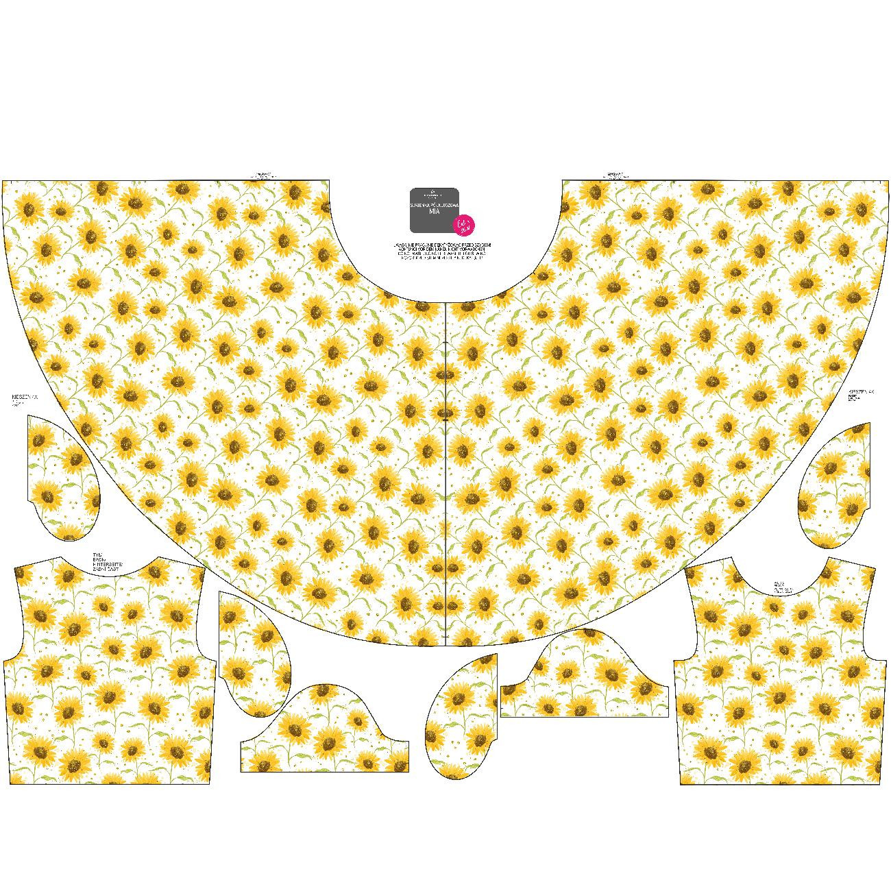 KID'S DRESS "MIA" - SUNFLOWERS PAT. 7 (CUTE BUNNIES) - sewing set