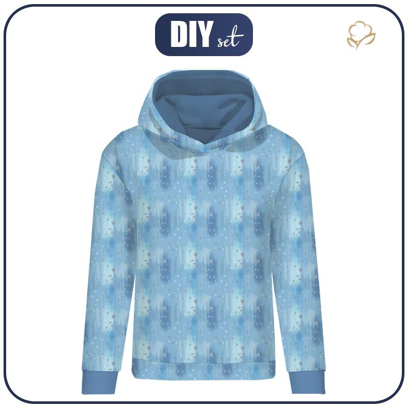 CLASSIC WOMEN’S HOODIE (POLA) - WINTER SKY / light blue (ENCHANTED WINTER) - looped knit fabric 