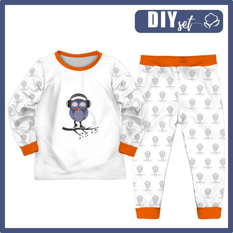 CHILDREN'S PAJAMAS " MIKI" - OWL WITH HEADPHONES - sewing set