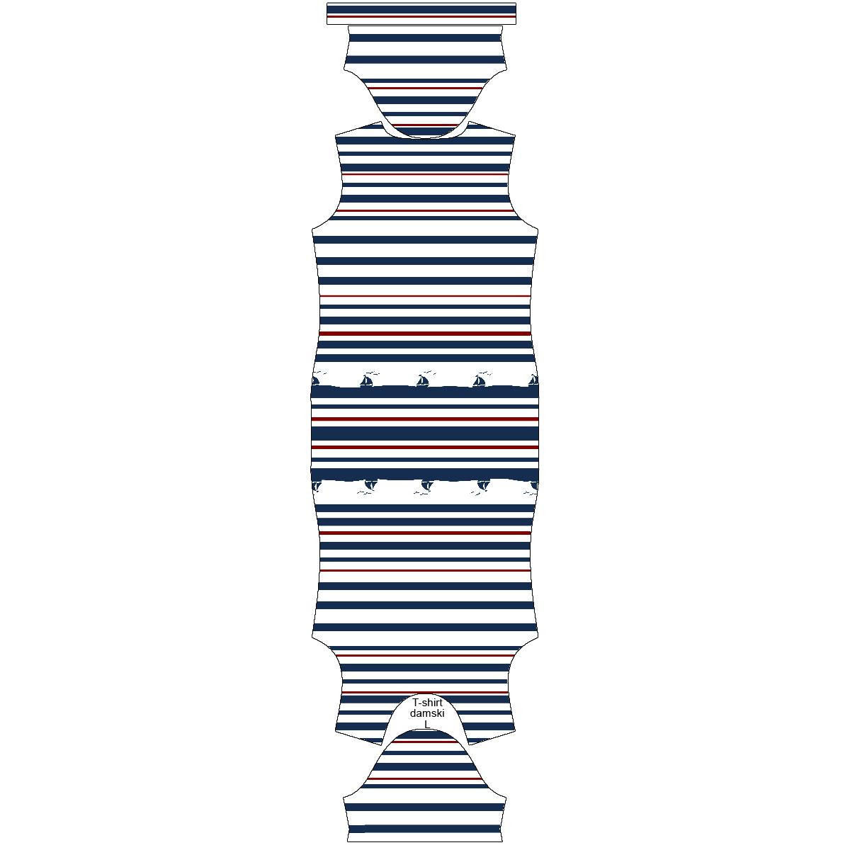 WOMEN’S T-SHIRT - SHIPS / stripes (marine) - single jersey