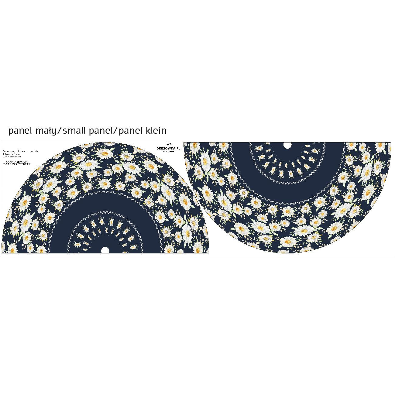 DAISIES PAT. 2 / dark blue - circle skirt panel 